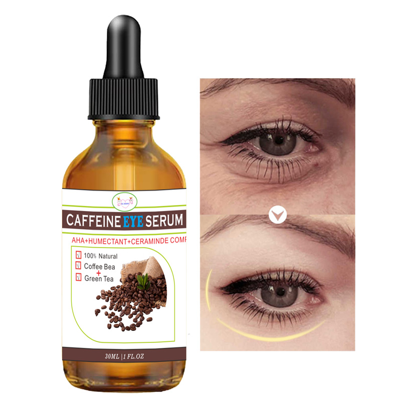 Anti Aging Caffeine Eye Serum Complex for Eye and Face-30ml 1OZ Natural Reduces Puffiness, Anti Aging, Brightens Tired Eyes