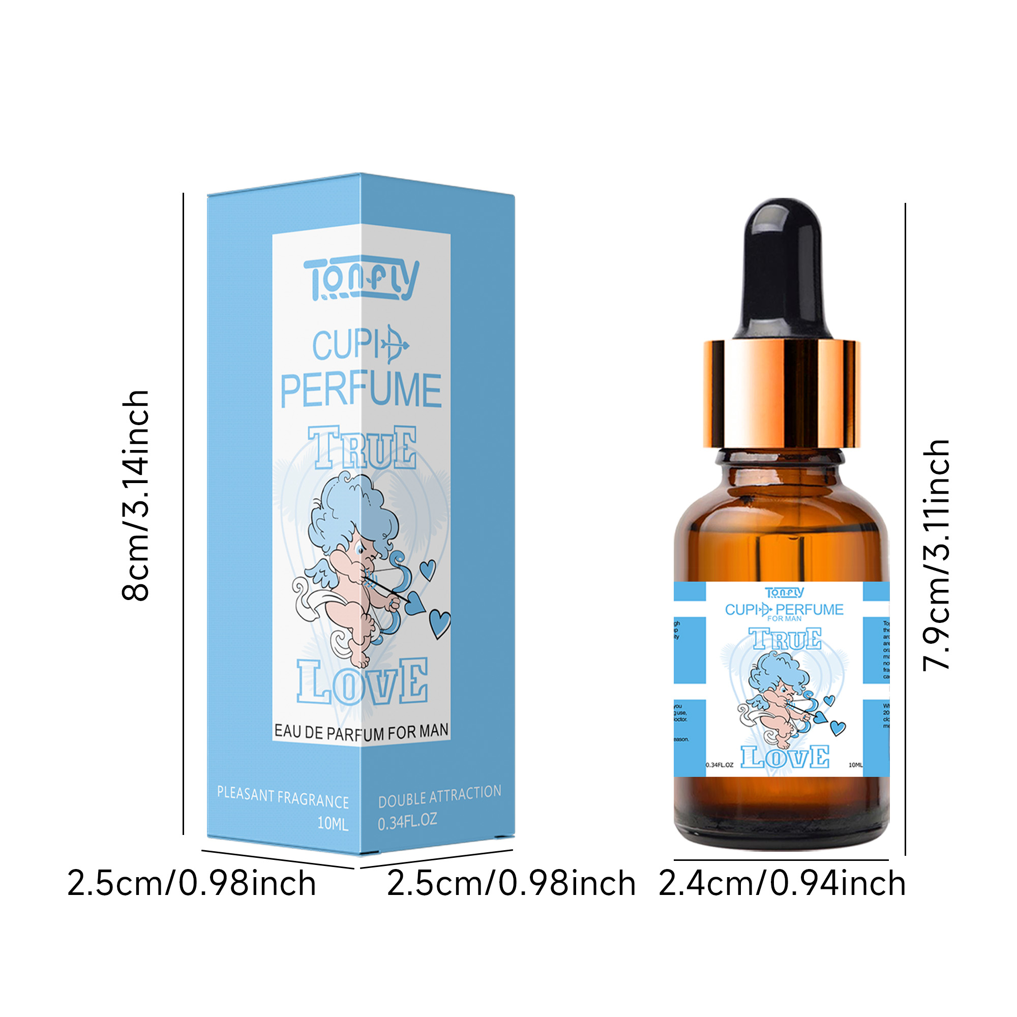 TONFLY Cupid Series Men's Perfume, Informational Fragrance Oil, 10ml, Charm Release Fragrance Oil