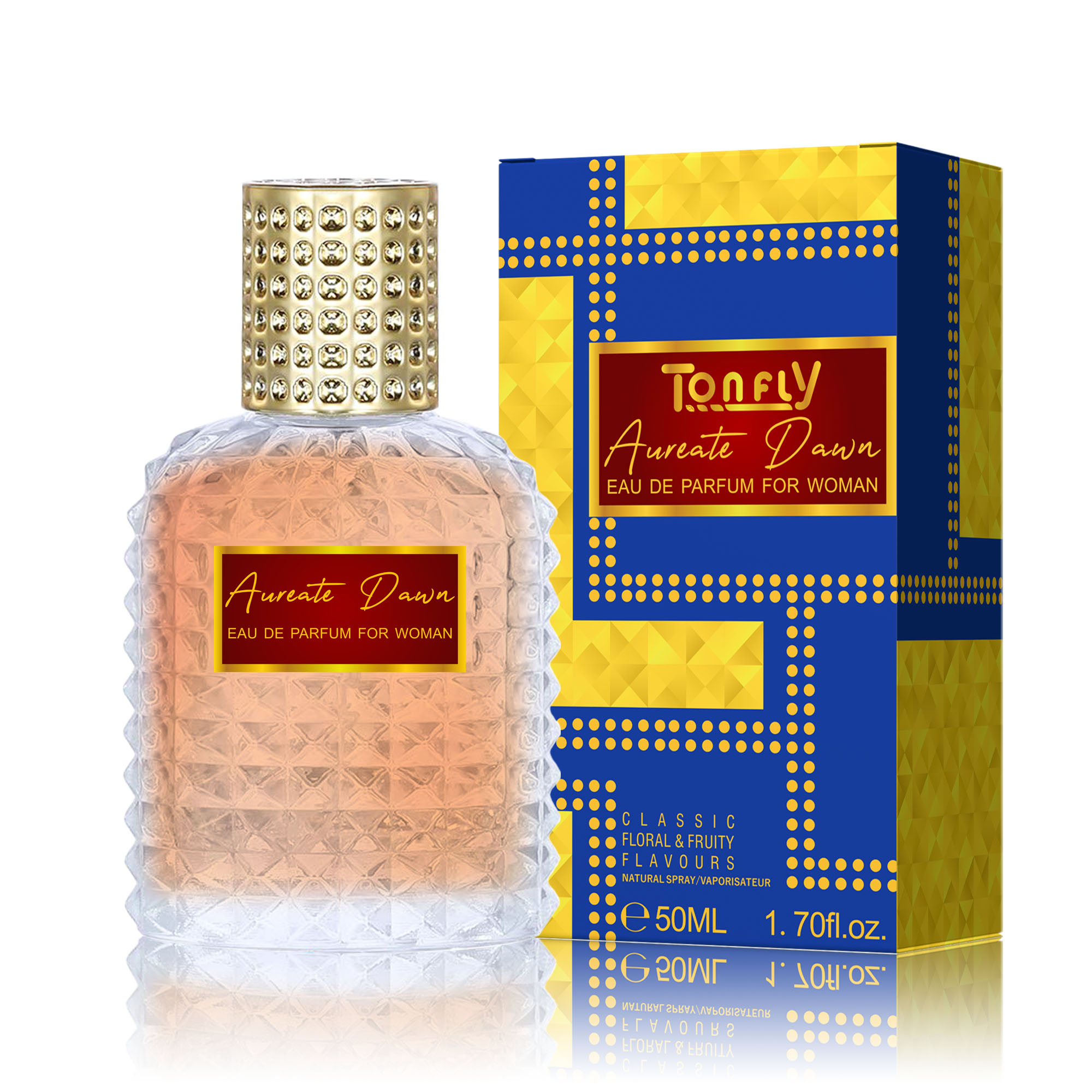 TONFLY Women's Perfume Spray Floral Fragrance Geometric Design Perfume Spray 50ML