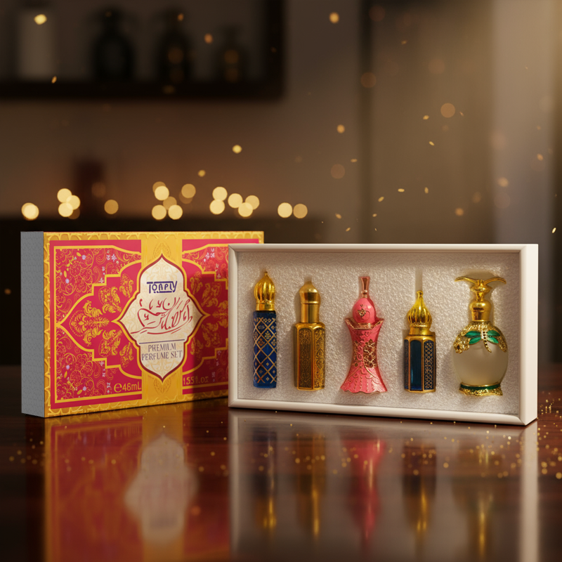 Tonfly Arabian Style Perfume Oil Set – 5pcs Alcohol-Free, Fruity Floral, Perfect Gift for Her