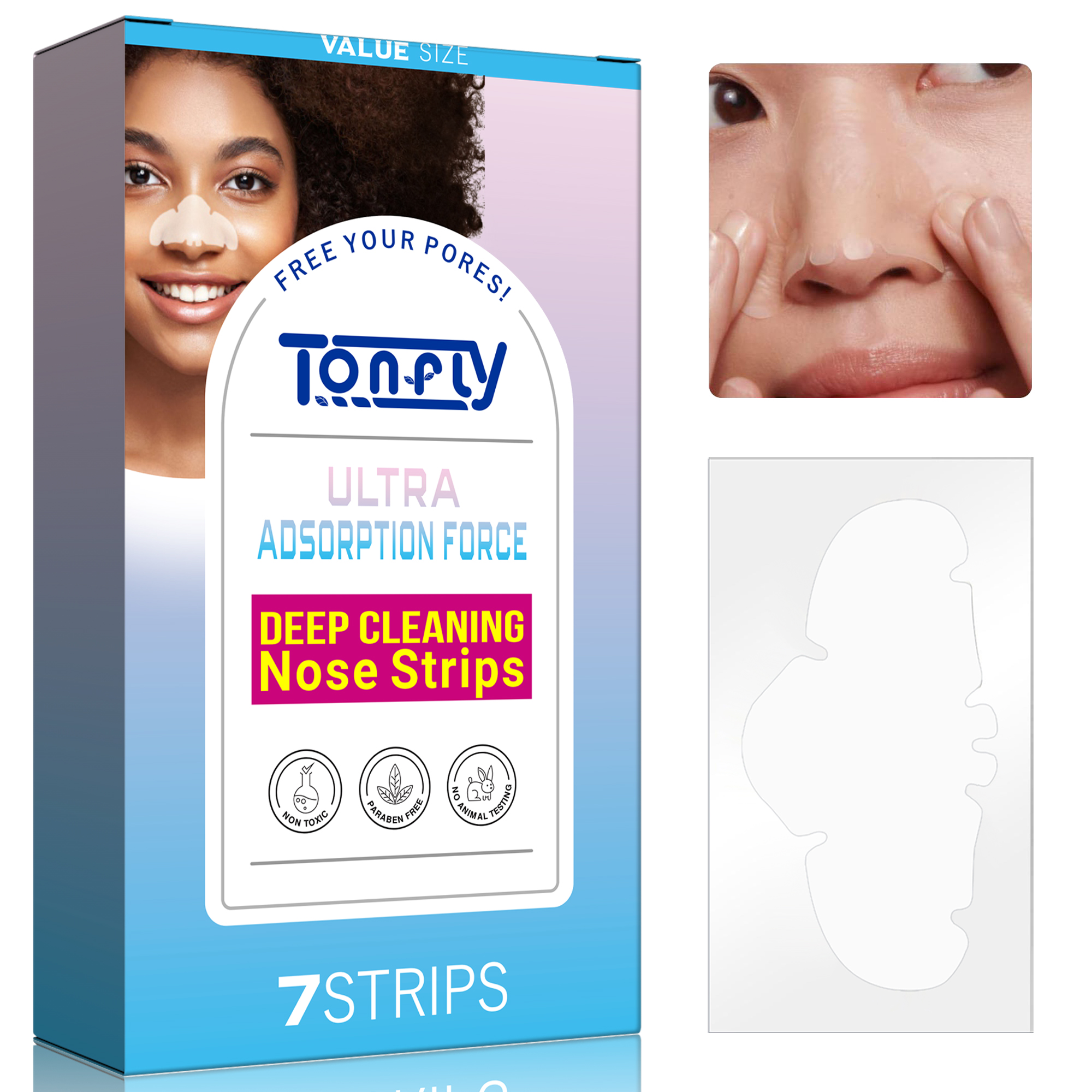 Activated Charcoal Blackhead Nose Strip - Deep Cleansing Pore Minimizing Oil Control