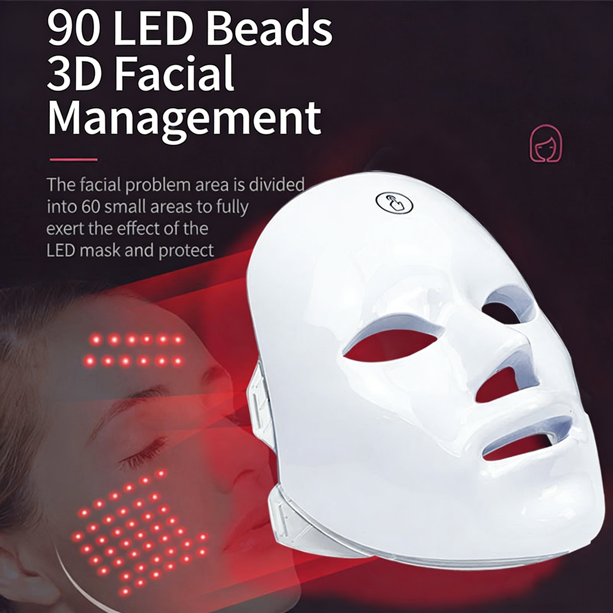 Photonic skin rejuvenation mask beauty device LED childlike face machine cleansing and introducing facial large row lamp mask red and blue light acne removalPhotonic skin rejuvenation mask beauty devi