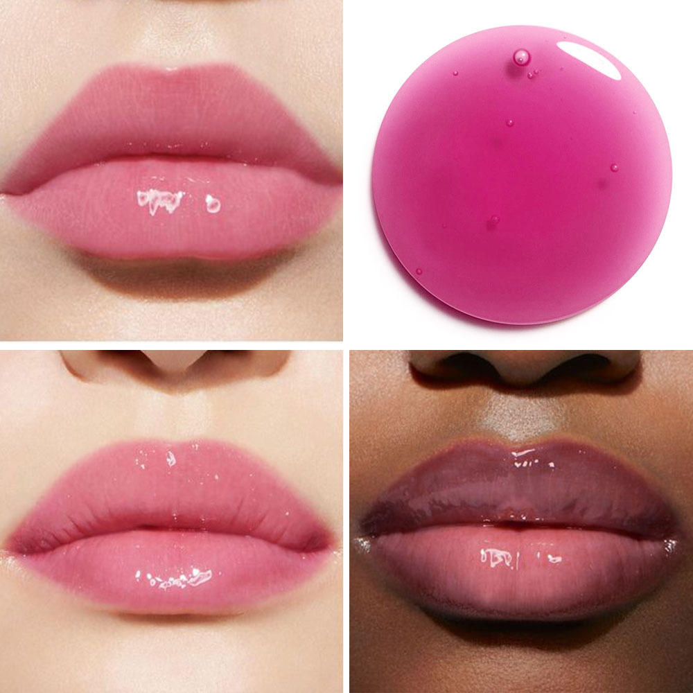 Jelly Lip Color Transparent Glitter Moisturizing Water-Glow Color-Changing Jelly Lip Gloss Lip Wrinkle Reducing Color-Protecting Lip Oil