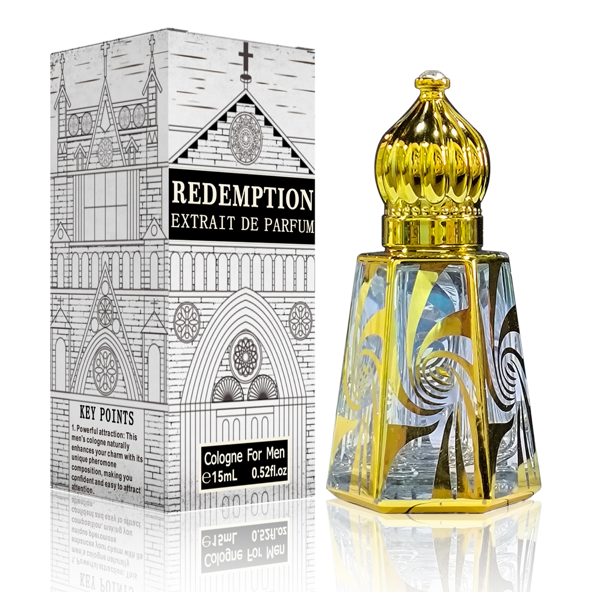 Tonfly White conical bottle women's perfume, White church perfume 15ml