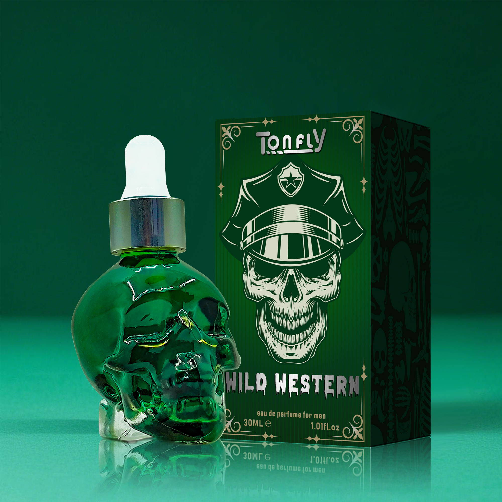 Tonfly Green Hat Skull Head Men's Perfume