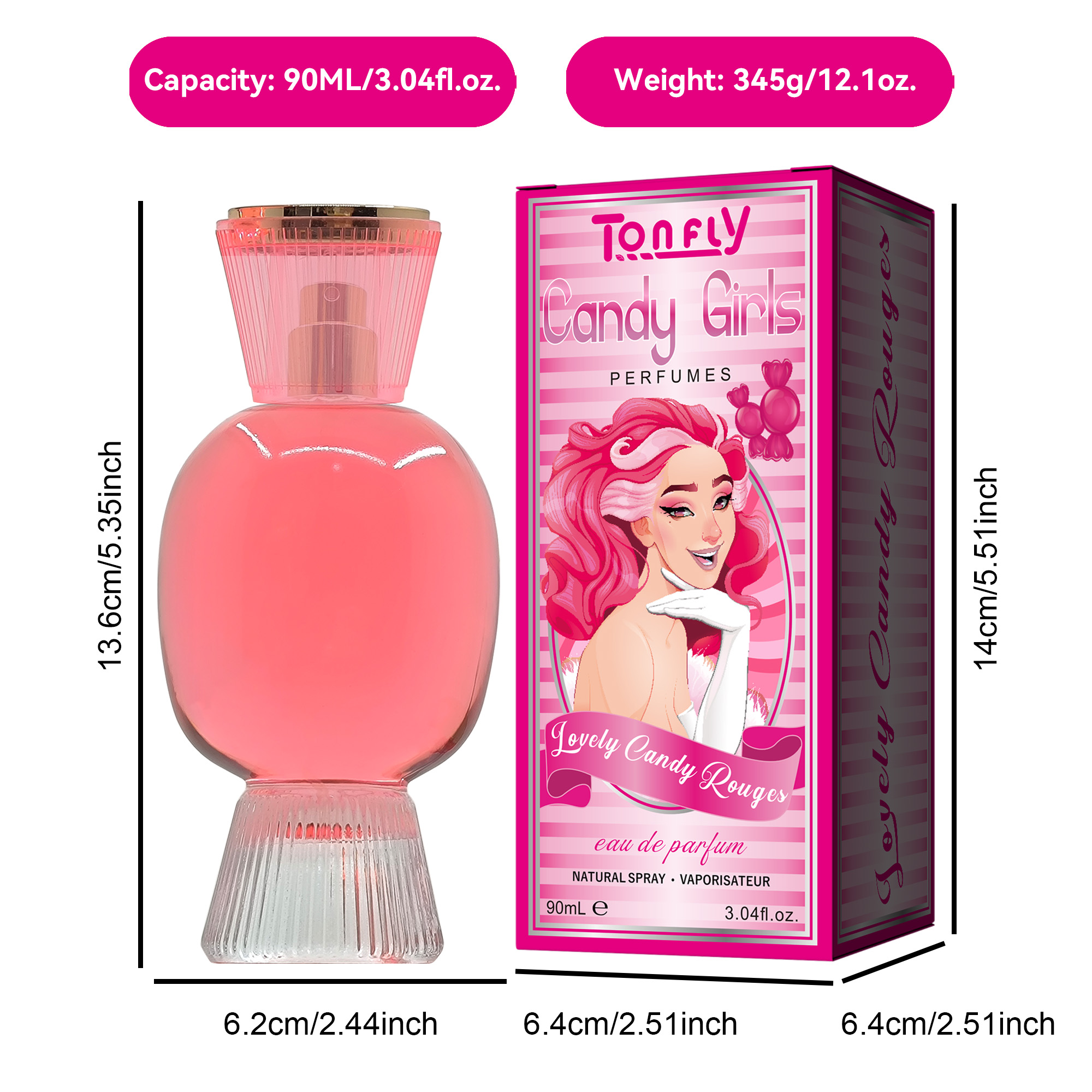 TONFLY Ladies' Sweetheart Perfume - Floral And Fruity Eau De Toilette 90ml
