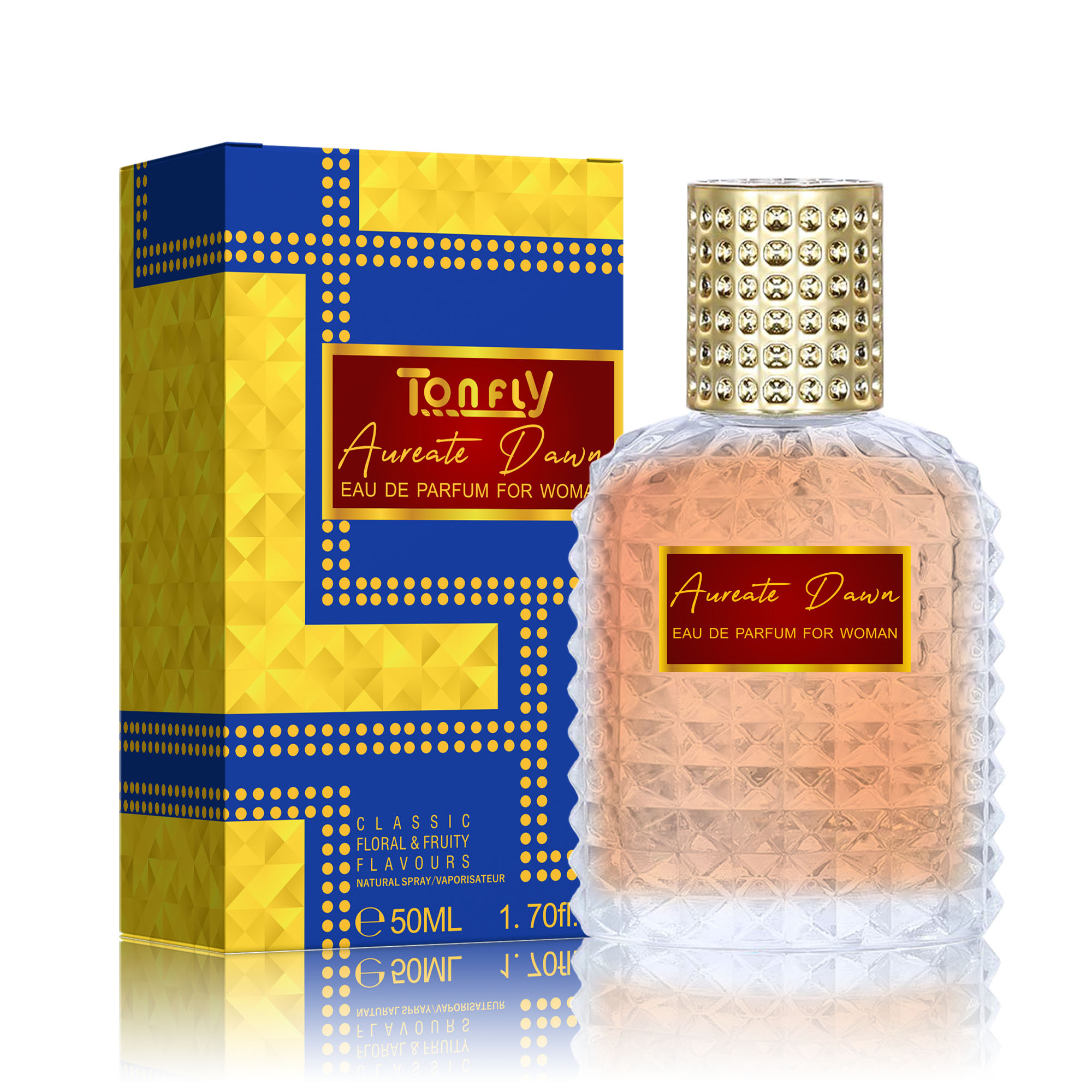 TONFLY Women's Perfume Spray Floral Fragrance Geometric Design Perfume Spray 50ML
