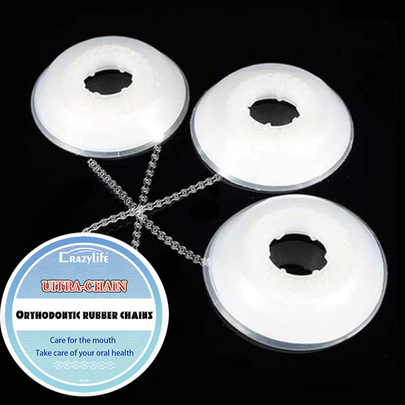 Crazylife Orthodontic Elastic Chains | Colored Power Chain Links for Braces | Dental Elastic Ligature Ties