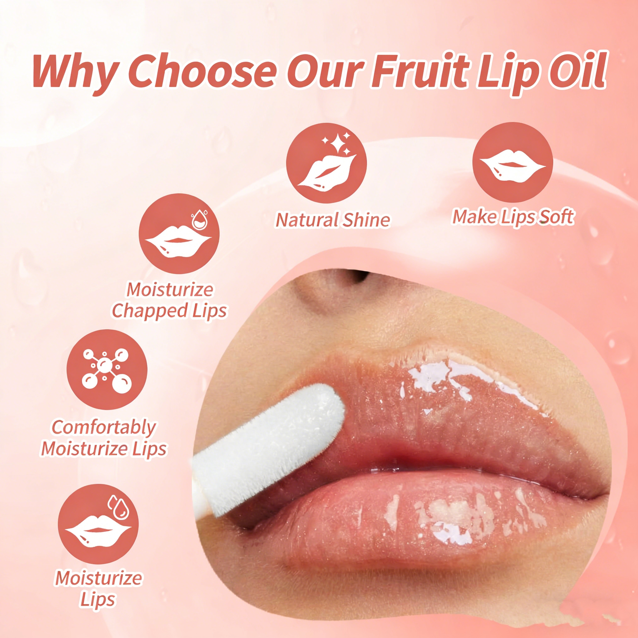 Lip care oil, honey fruit flavor lip balm, lip膏， exfoliating, non-staining on cup, lip gloss, lip color, lip honey