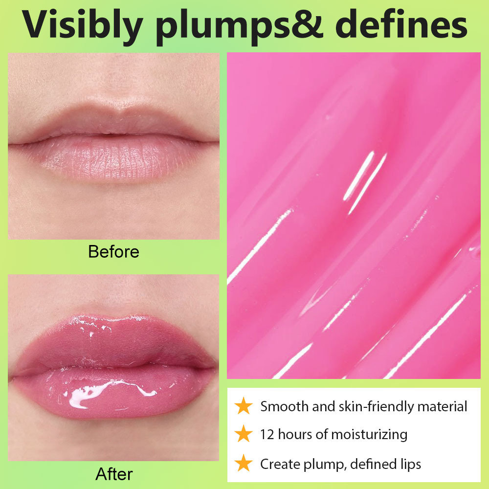 Jelly Lip Color Transparent Glitter Moisturizing Water-Glow Color-Changing Jelly Lip Gloss Lip Wrinkle Reducing Color-Protecting Lip Oil