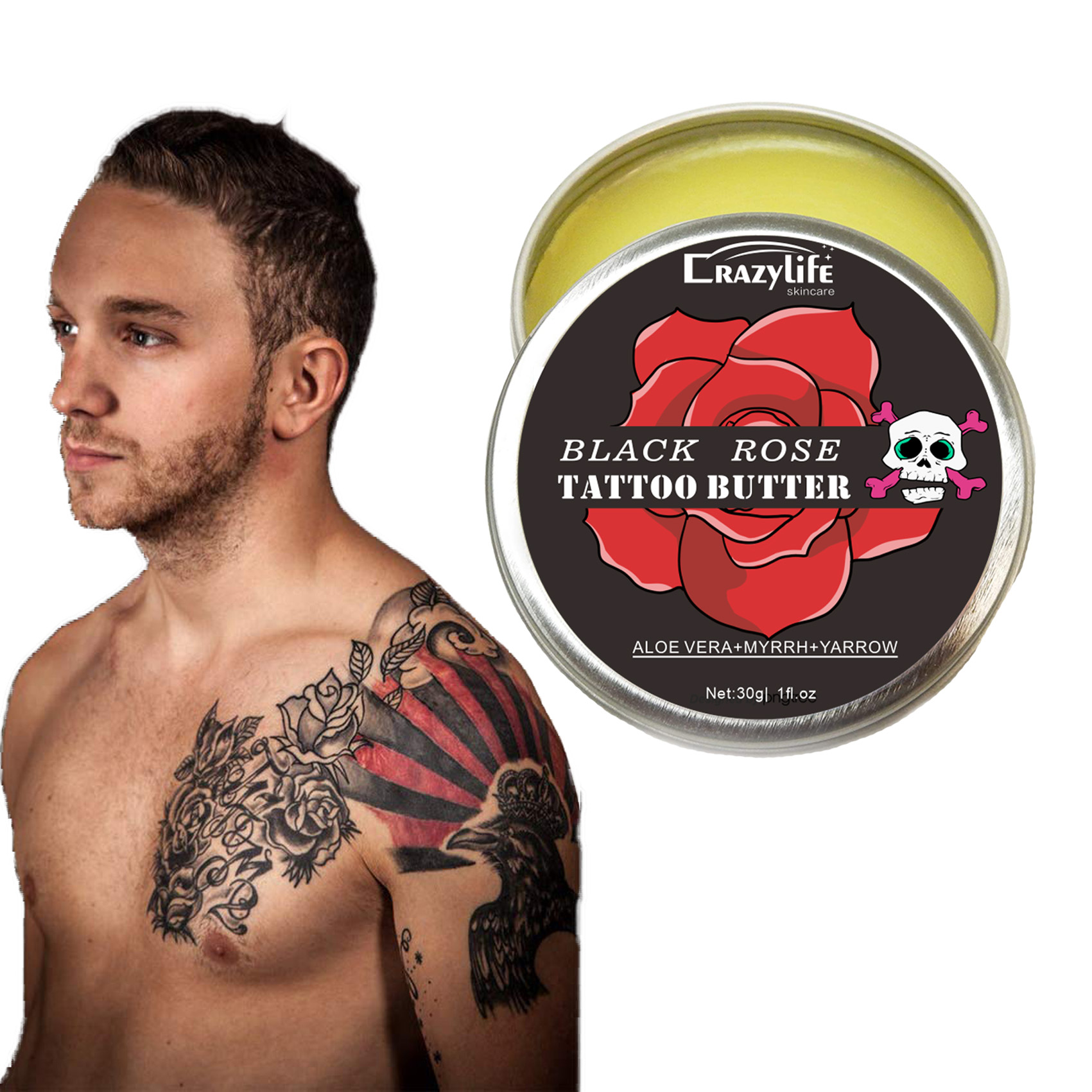 Tattoo care Butter , color fixing, moisturizing, skin nourishing, gentle, tattoo embroidery, tattoo cream