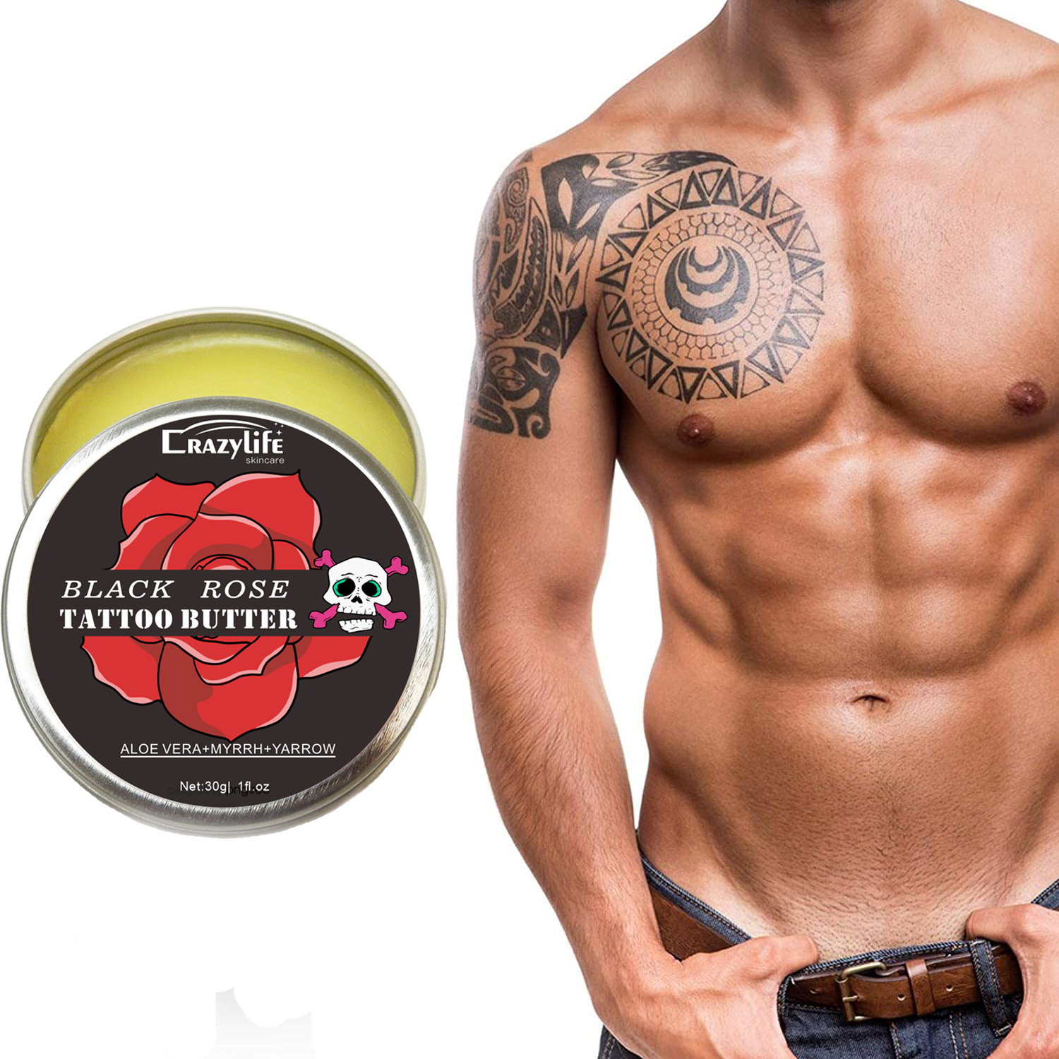 Tattoo care Butter , color fixing, moisturizing, skin nourishing, gentle, tattoo embroidery, tattoo cream