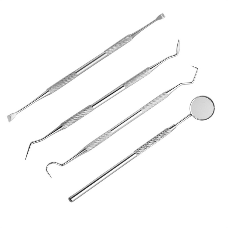 Cazylife Stainless Steel Dental Instruments Kit - Dental Mirror, Explorer, Scaler for Tartar Removal, Teeth Cleaning Tools for Dentists & Hygienists
