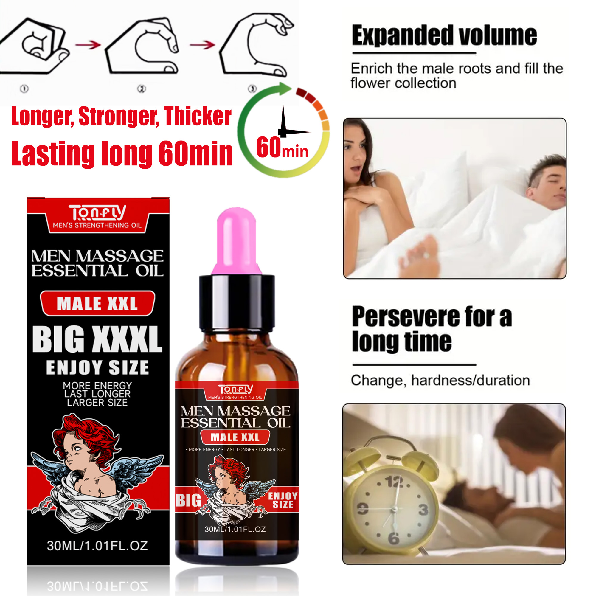 Men's Intimate Massage Oil - Natural Moisturizing Soothing Private Care Oil