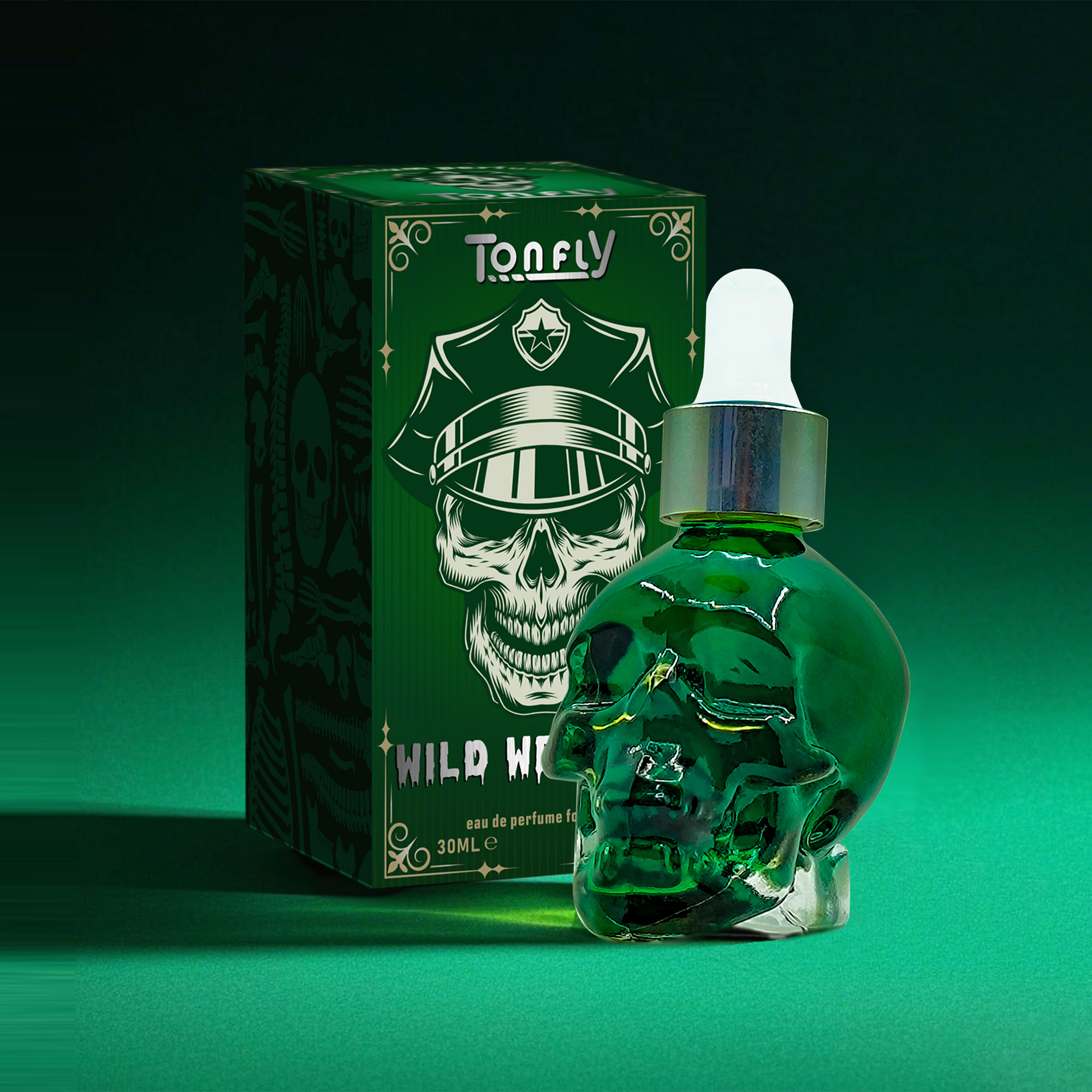 Tonfly Green Hat Skull Head Men's Perfume