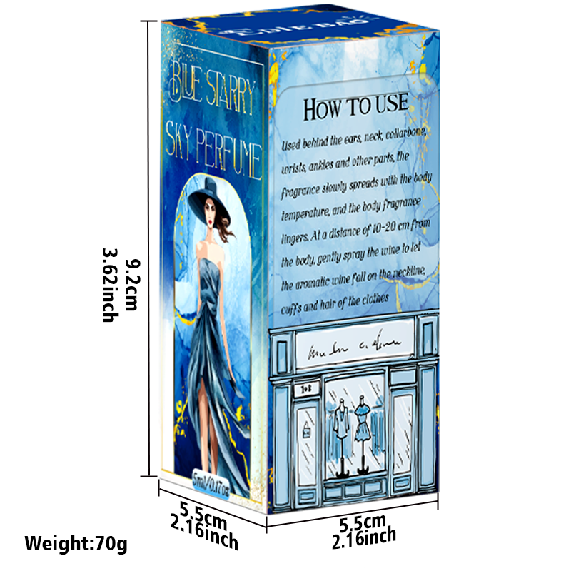 EDIEBAO Blue Dress Perfume Women's Oil Dropper Stick Mini 5ML