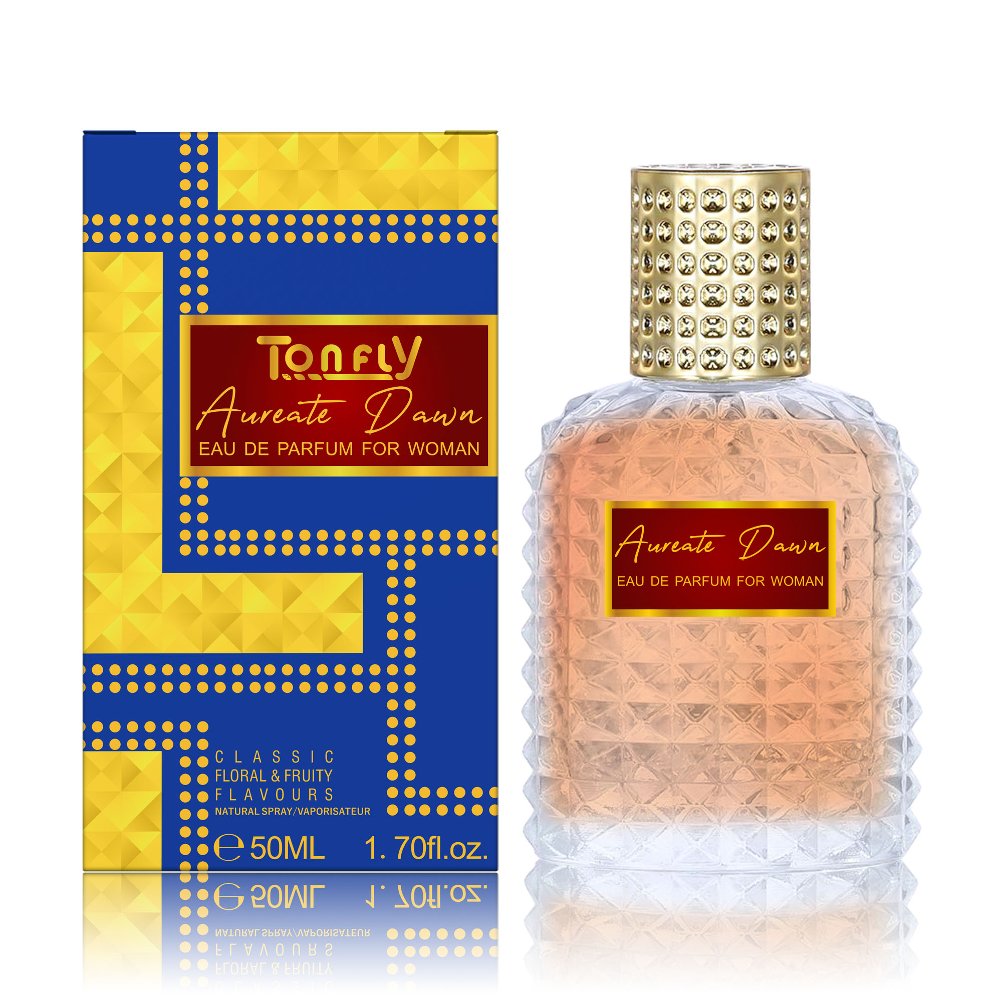 TONFLY Women's Perfume Spray Floral Fragrance Geometric Design Perfume Spray 50ML