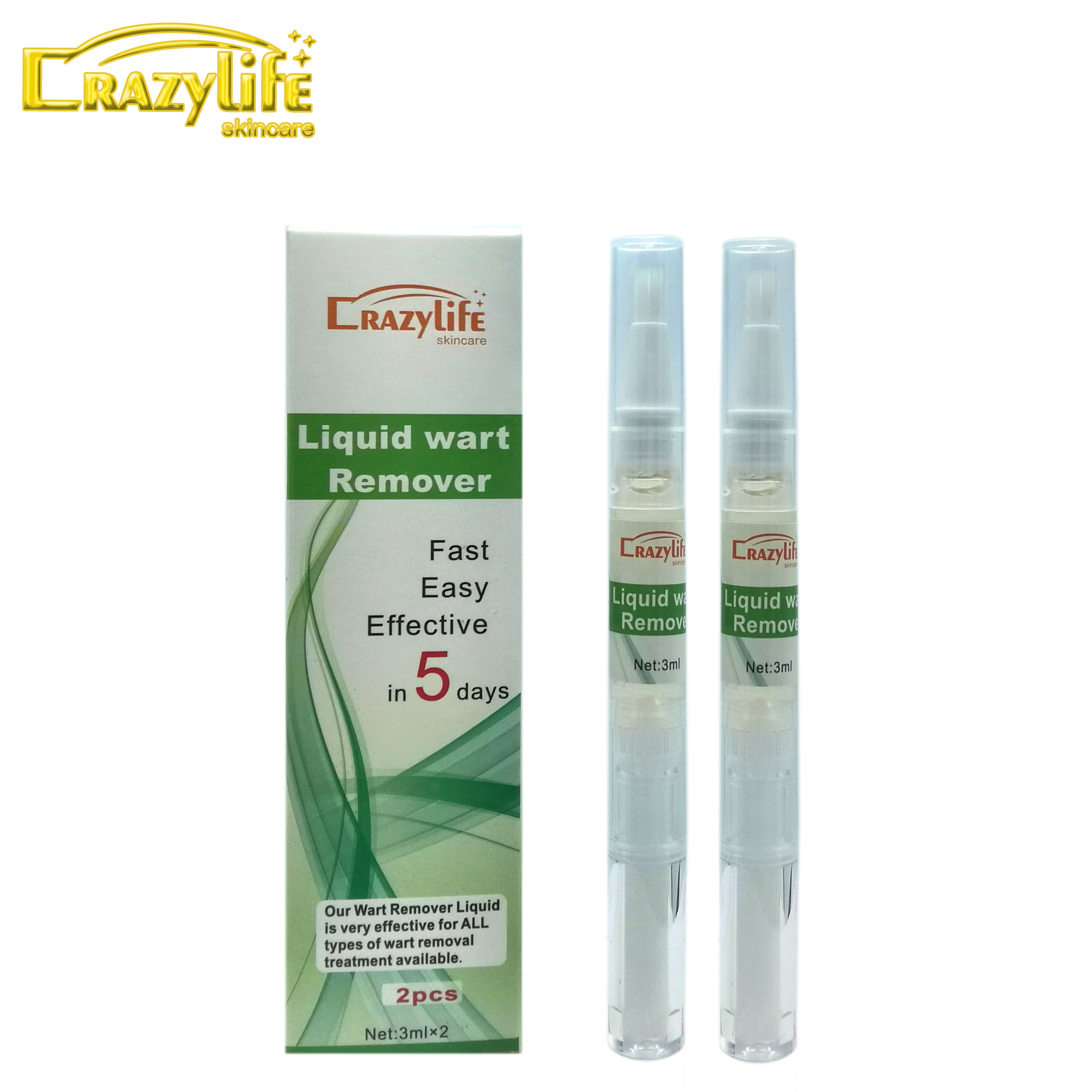 Crazylife wart removal pen 2 pieces Skin care - wart and mole removal 3ml x 2