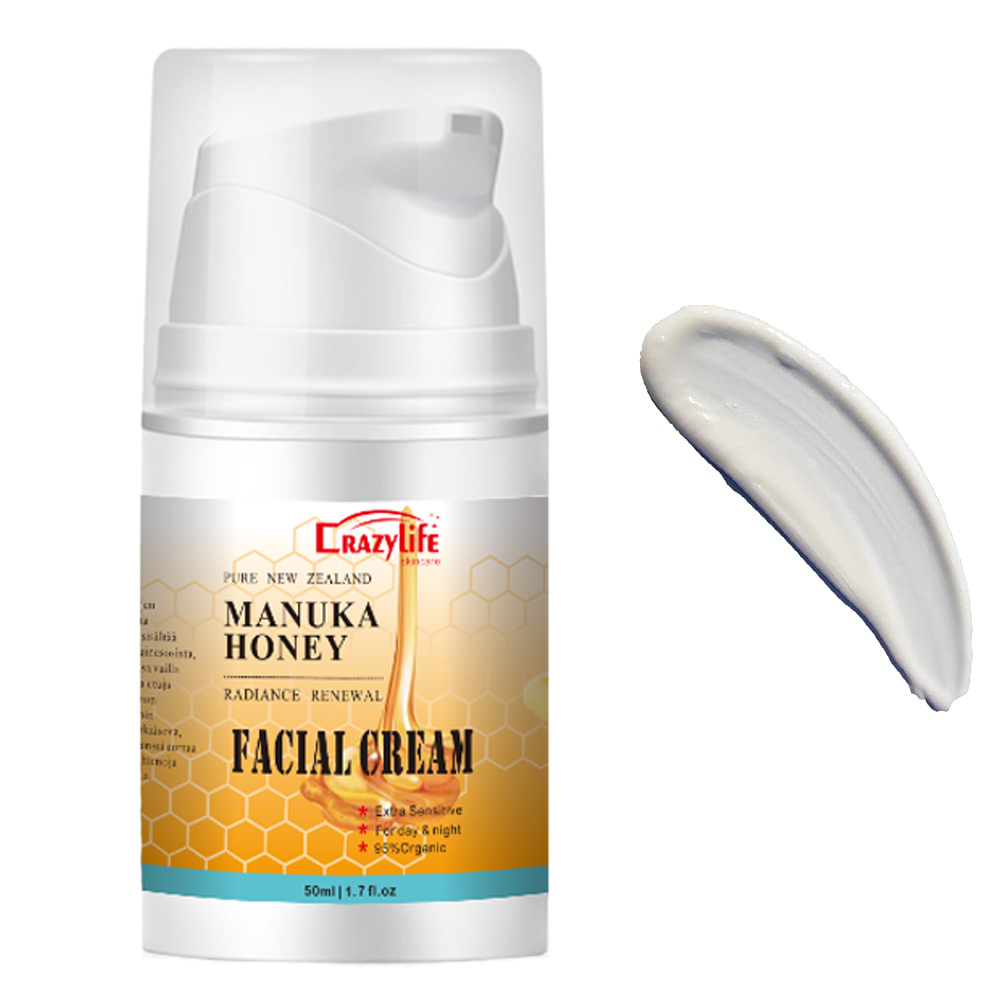 Crazylife Honey Facial Cream 50ml - Quickly Absorbs, Prevents Dryness and Cares for Your Skin