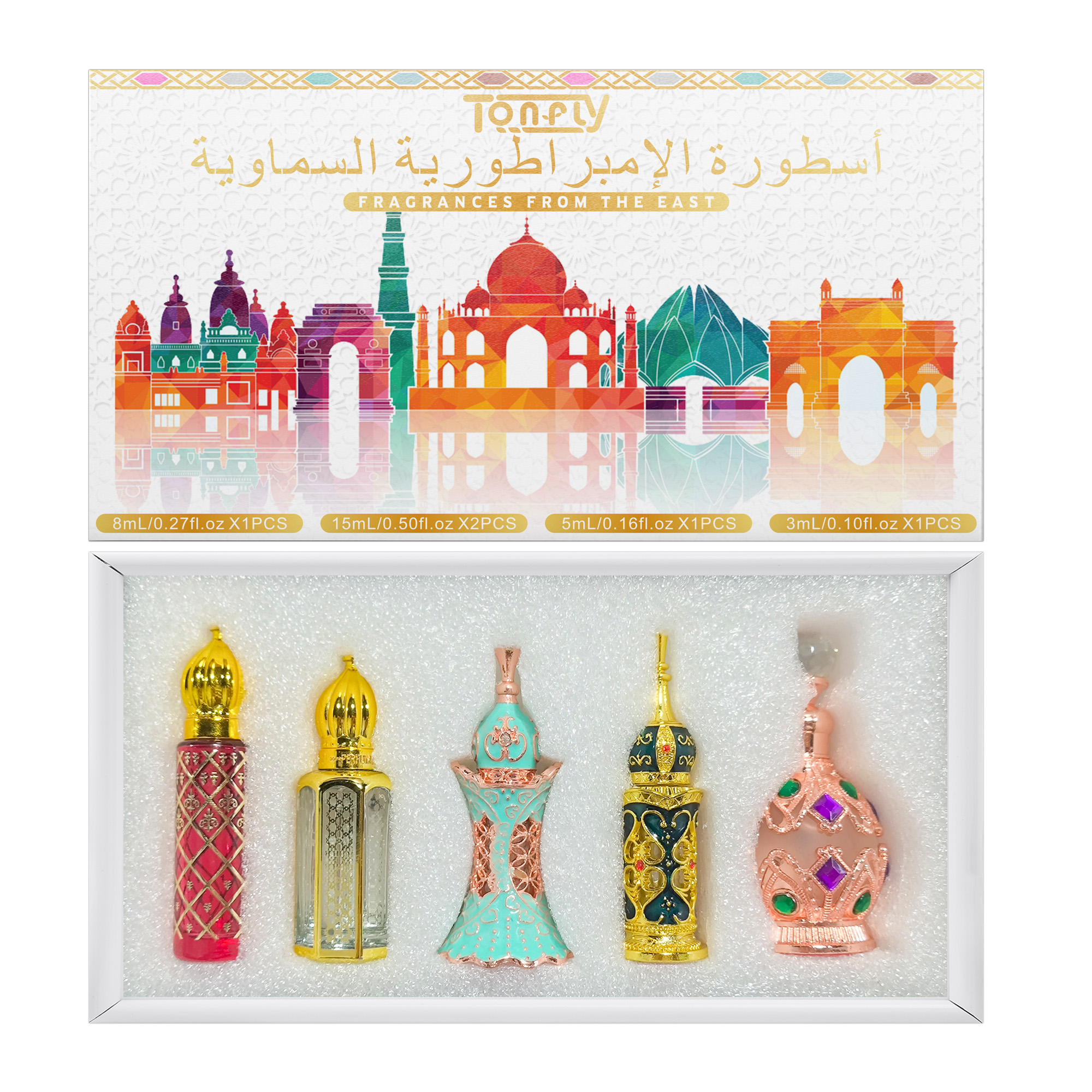 Tonfly Luxury Perfume Gift Box – 5 Fruity Floral Scents, Long-Lasting, Ideal Present