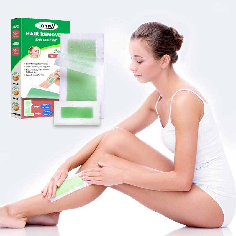 Depilatory Wax Strips - Easy Hair Removal for Body Legs Arms Long-Lasting Smooth