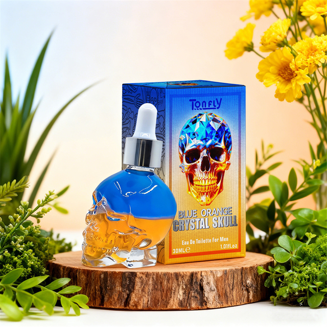 Tonfly Blue Orange Skull Head Two-color Perfume for Men 30ml