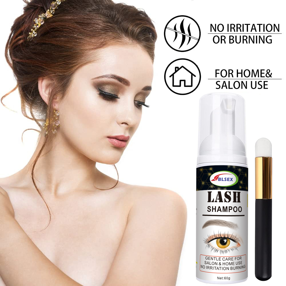 60ML Eyelash Extension Shampoo Eyelid Lash Foaming Cleanser Glue Remover Deep Cleaning For Makeup Women