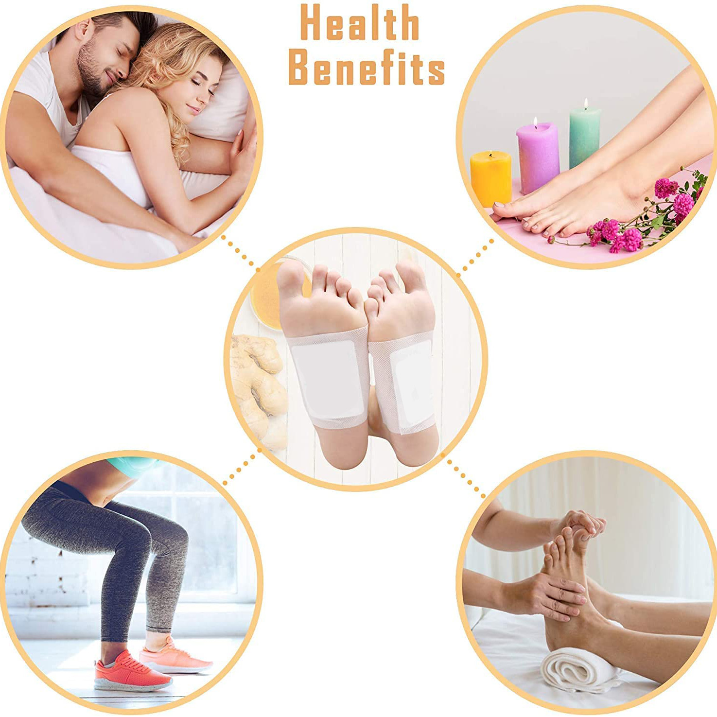 Natural Ginger Foot Pads Deep Cleansing Foot Pads For Feet Care Improve Sleep Detoxification And Body Shaping
