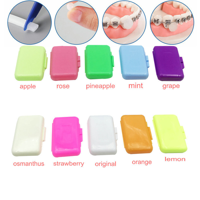 Orthodontic braces orthodontic protective wax for teeth care. Fruit-flavored oral care. Orthodontic protective wax.