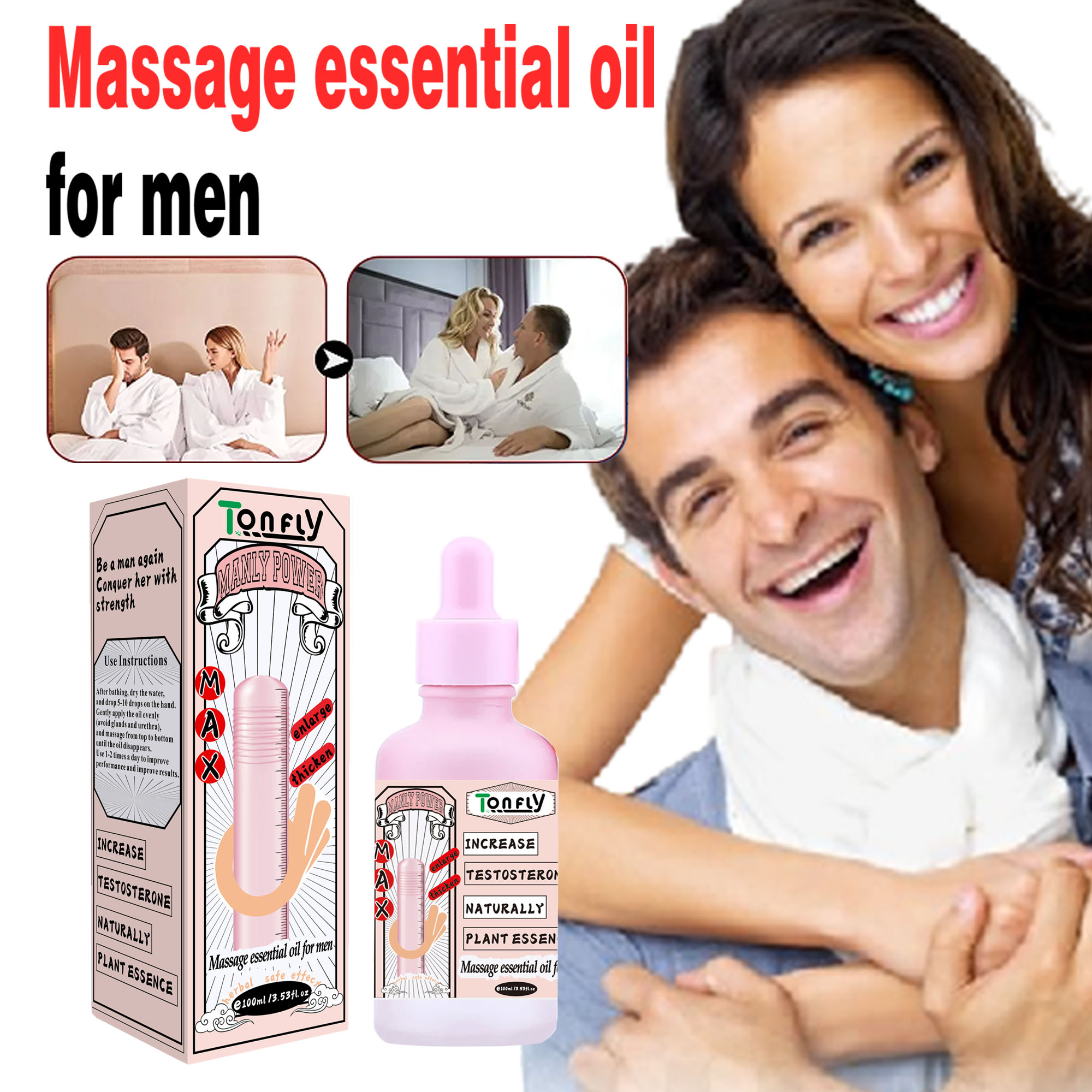 Tonfly Male Delay Essential Oil, Enlarging Essential Oil, Vulvar Massage Essential Oil 100ml 
