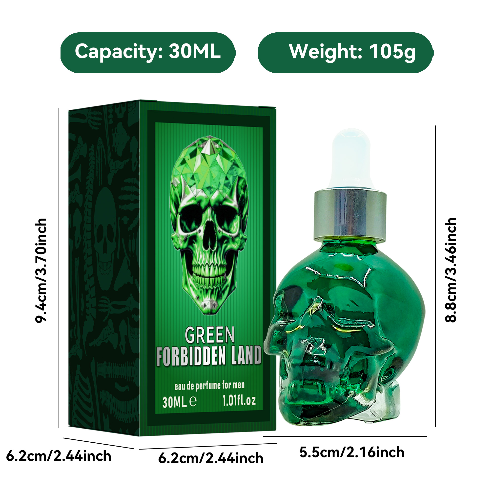 Green Skull Head Men's Perfume