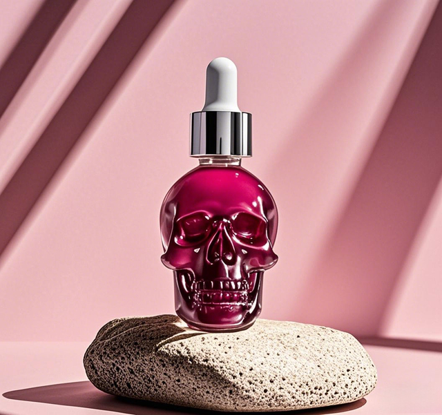 EDIEBAO Pink Skull Perfume Women's Oil Dropper Stick Fruit Fragrance 30ML