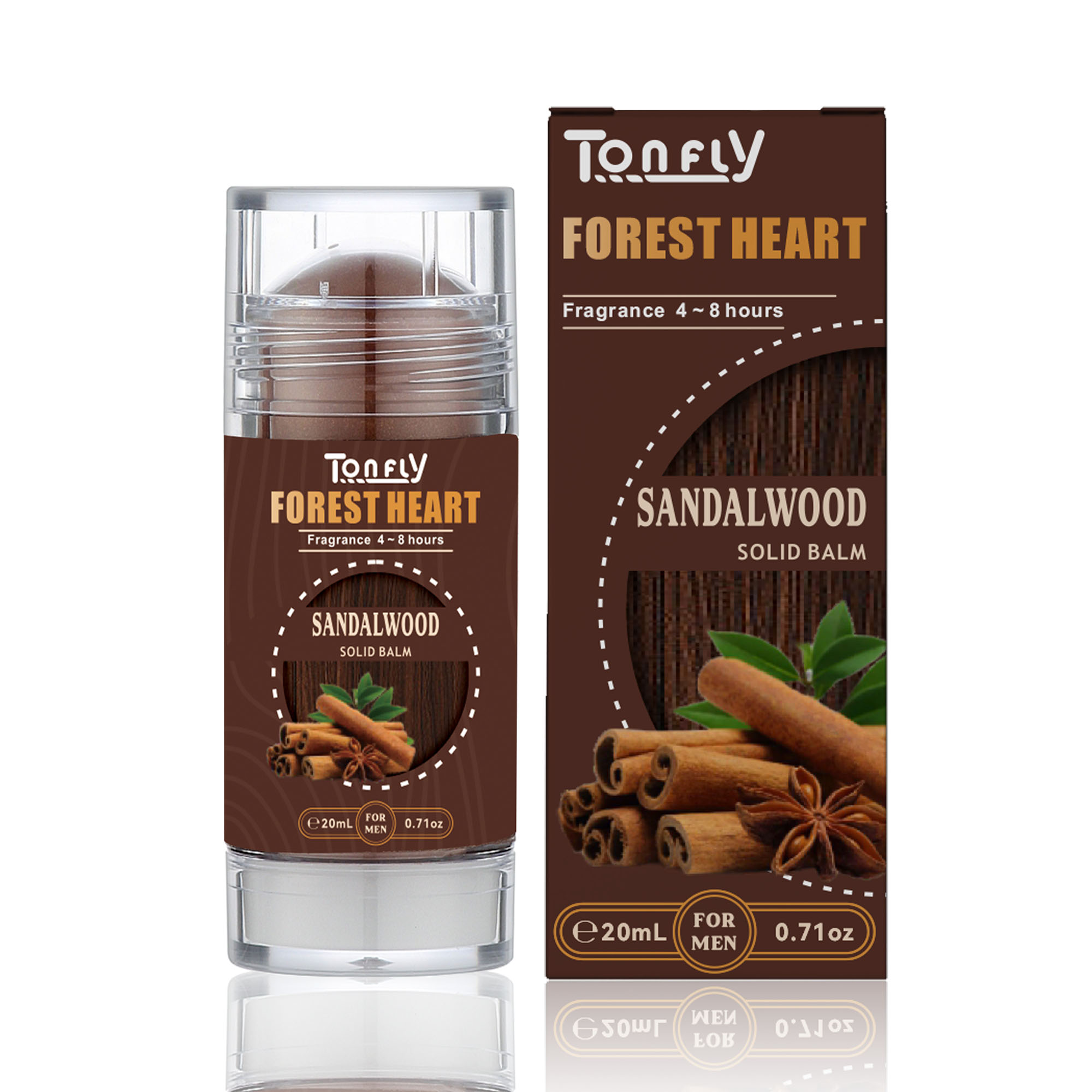 Tonfly Sandalwood Solid Perfume – 20g Alcohol-Free, Masculine Scent for Him