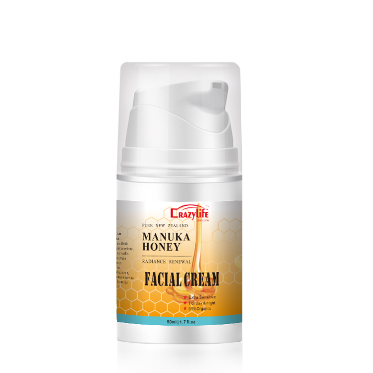 Crazylife Honey Facial Cream 50ml - Quickly Absorbs, Prevents Dryness and Cares for Your Skin