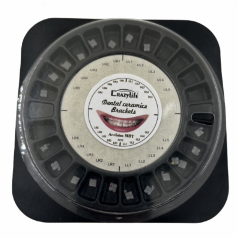 Crazylife Disk-Shaped Ceramic Brackets | Clear (Invisible) Ceramic Braces | Straight Wire Archwire Brackets | Edgewise Orthodontic Brackets