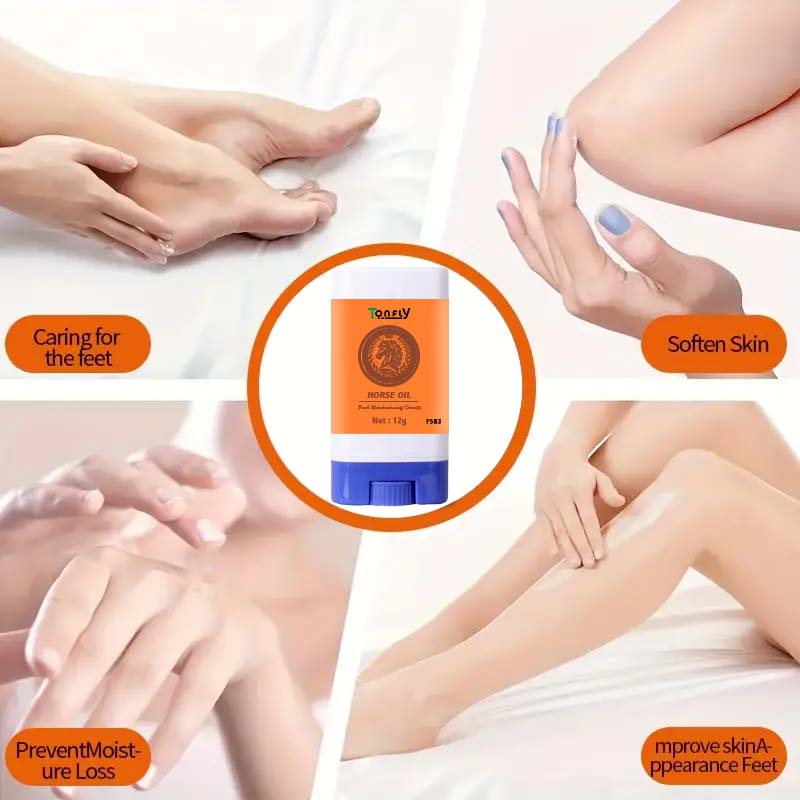 Horse Oil Hand Foot Care Stick-Intense Moisturizing&Repairing Balm for Dry Cracked Skin, Cream for Hands, Feet.