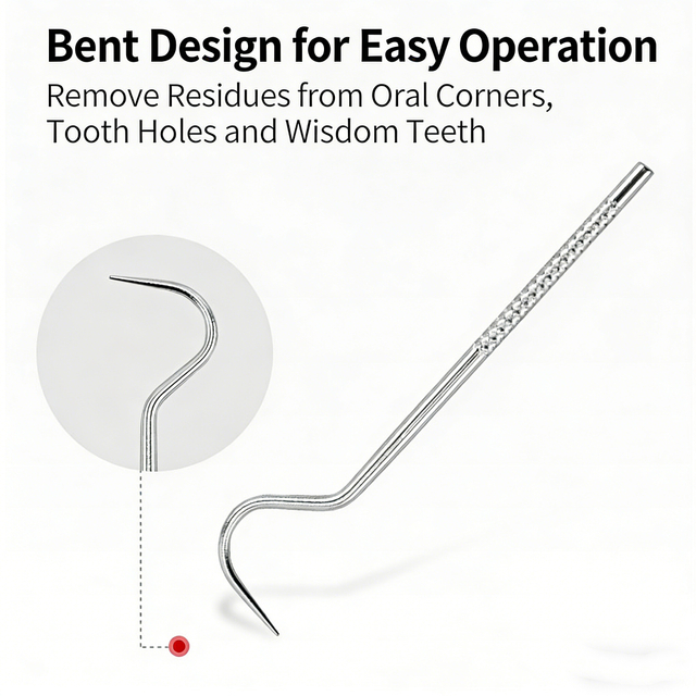 Stainless steel toothpick set - Portable storage tube - Dental care metal toothpick - Oral teeth cleaning tool