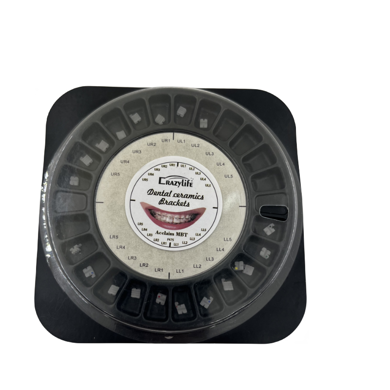 Crazylife Disk-Shaped Ceramic Brackets | Clear (Invisible) Ceramic Braces | Straight Wire Archwire Brackets | Edgewise Orthodontic Brackets