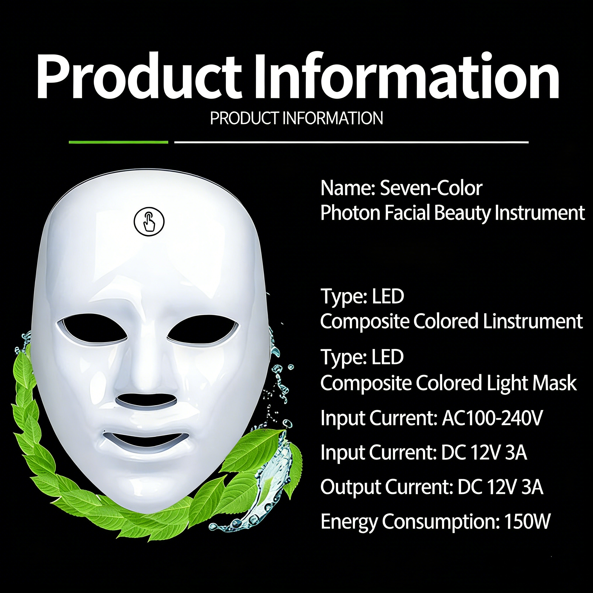 Photonic skin rejuvenation mask beauty device LED childlike face machine cleansing and introducing facial large row lamp mask red and blue light acne removalPhotonic skin rejuvenation mask beauty devi