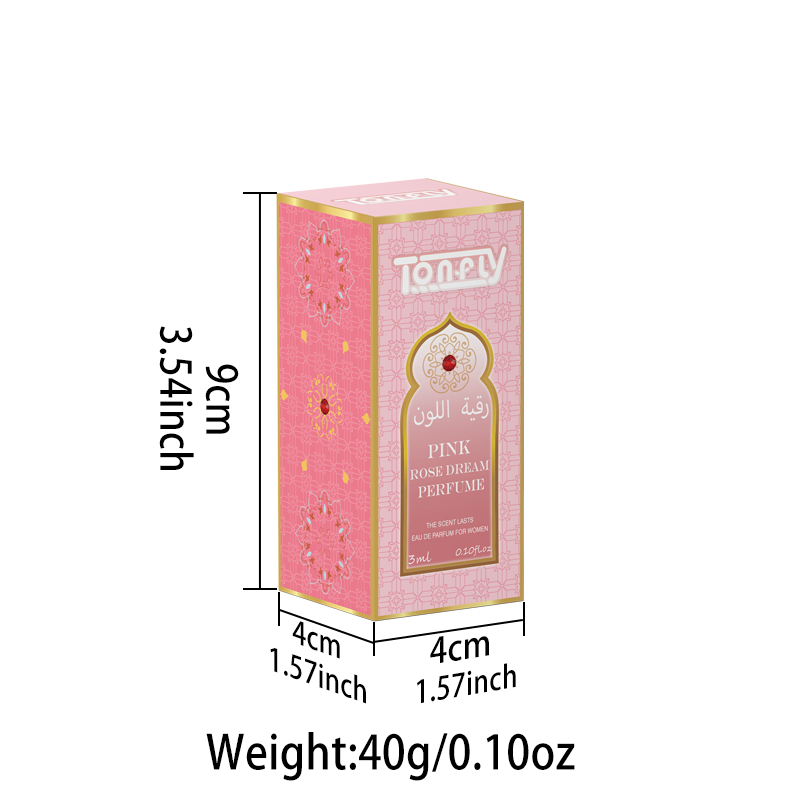 Tonfly Pink pointed bottle slim waist lady perfume 3ml