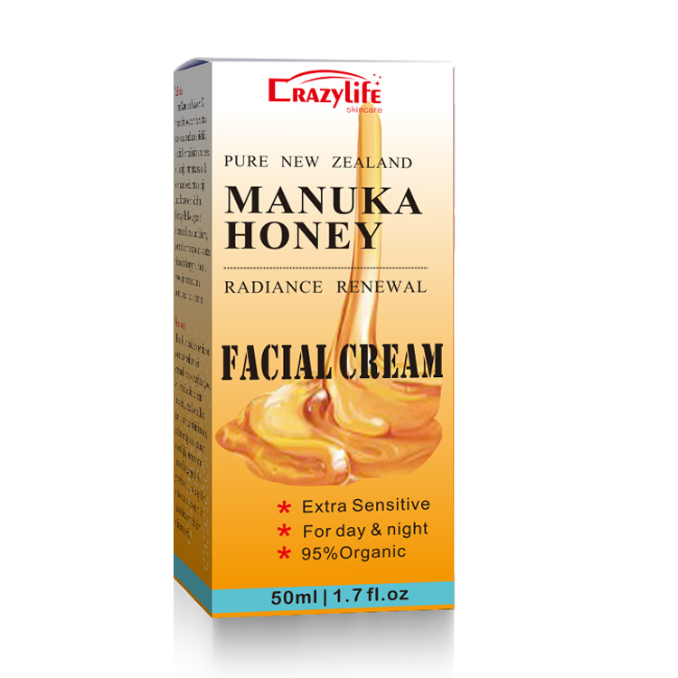 Crazylife Honey Facial Cream 50ml - Quickly Absorbs, Prevents Dryness and Cares for Your Skin
