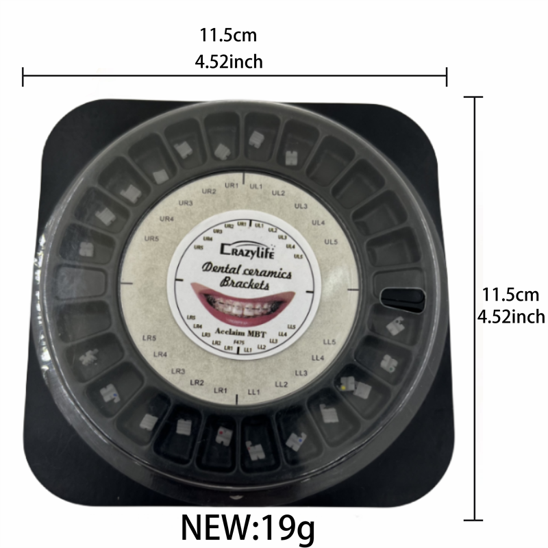 Crazylife Disk-Shaped Ceramic Brackets | Clear (Invisible) Ceramic Braces | Straight Wire Archwire Brackets | Edgewise Orthodontic Brackets