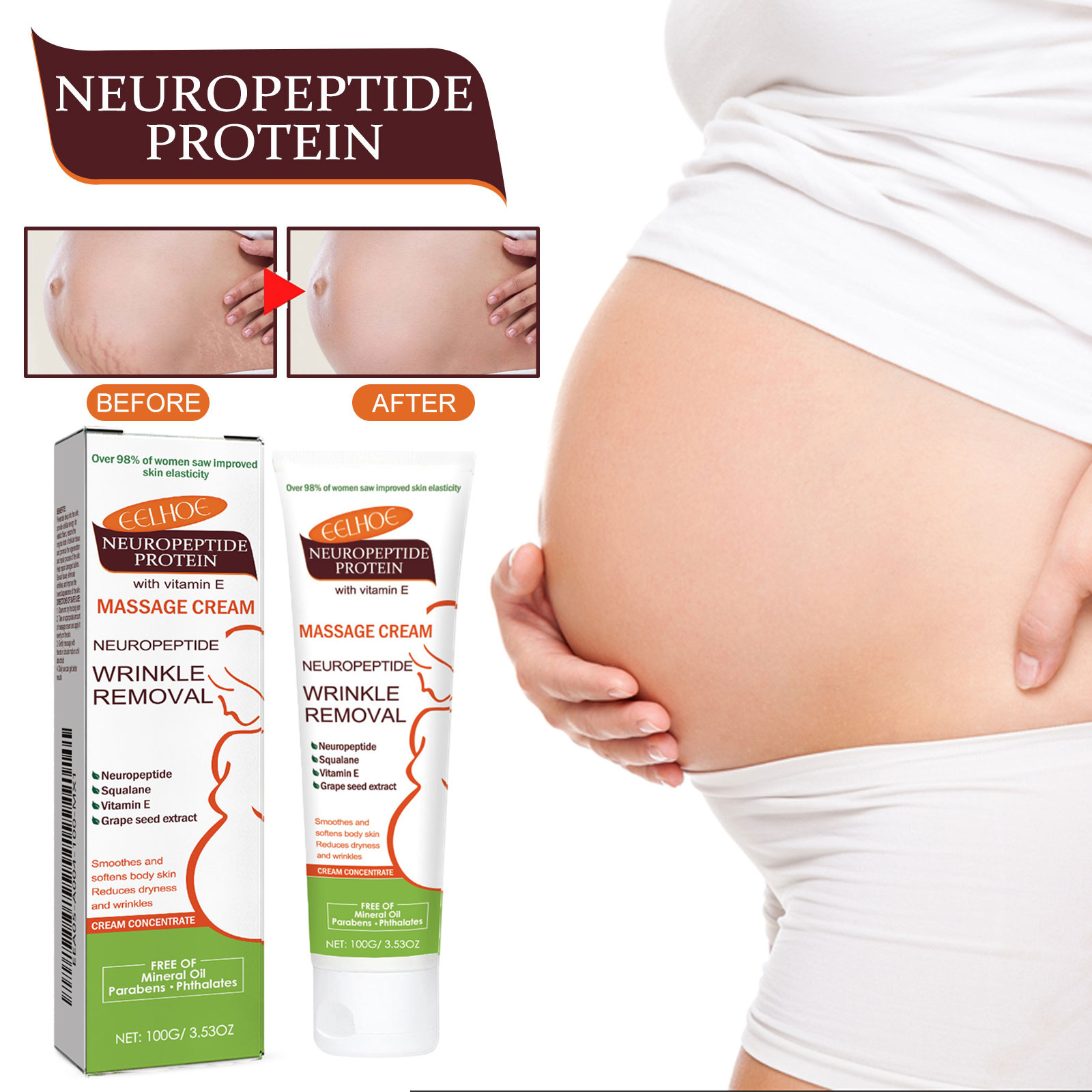 Neuropeptide Protein Massage Cream - Gentle and Moisturizing Body Care for Skin Protection and Smoothness - Massage Cream