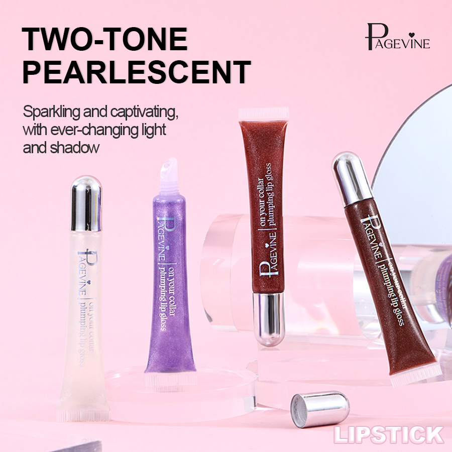 PAGE VINE Glossy Lip Cream - Moisturizing and Hydrating Lip Balm with Full-Lip Effect and Sparkling Lip Shimmers