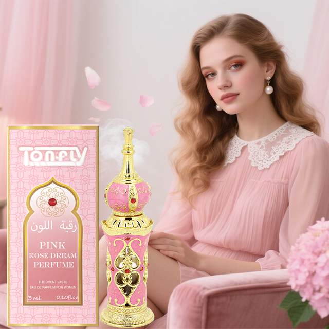 Tonfly Pink pointed bottle slim waist lady perfume 3ml