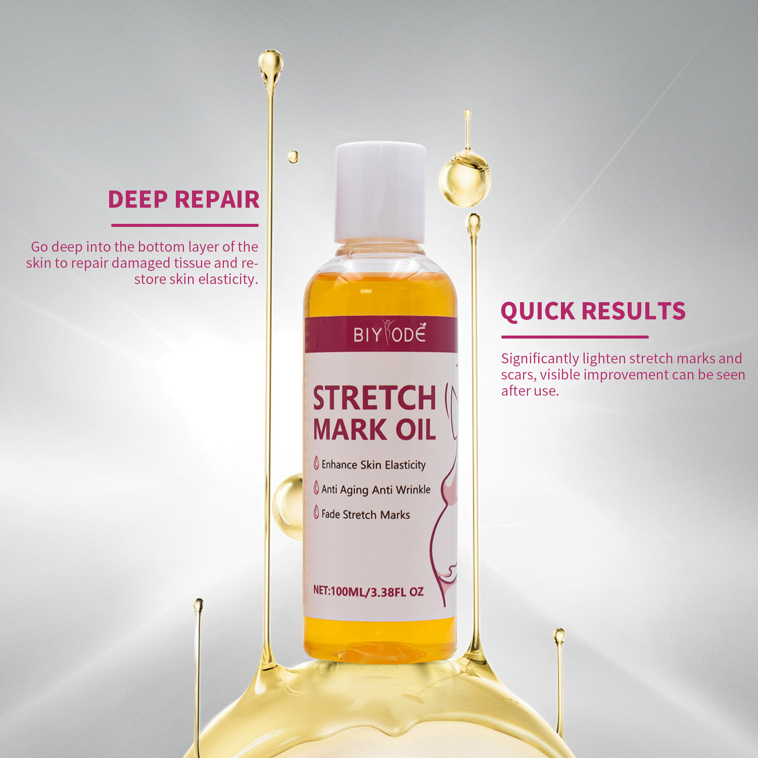 Moisturizing and Smoothening Anti-Pigmentation Maternity Body Care Oil