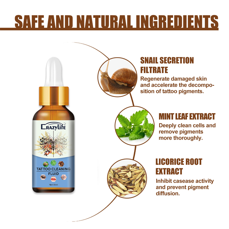 Quick Tattoo Removal Serum Permanent Tattoo Remover Liquid Natural Painless Body Facial Pigment Fading Cleaning Skin Care