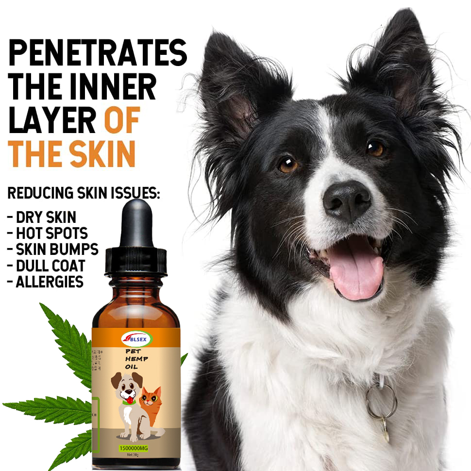 Pet Care Essence 30ml for Dogs and Cats, Hemp Seed Oil Pet Food Additive To Boost Energy, Natural Formula, Easy To Blend