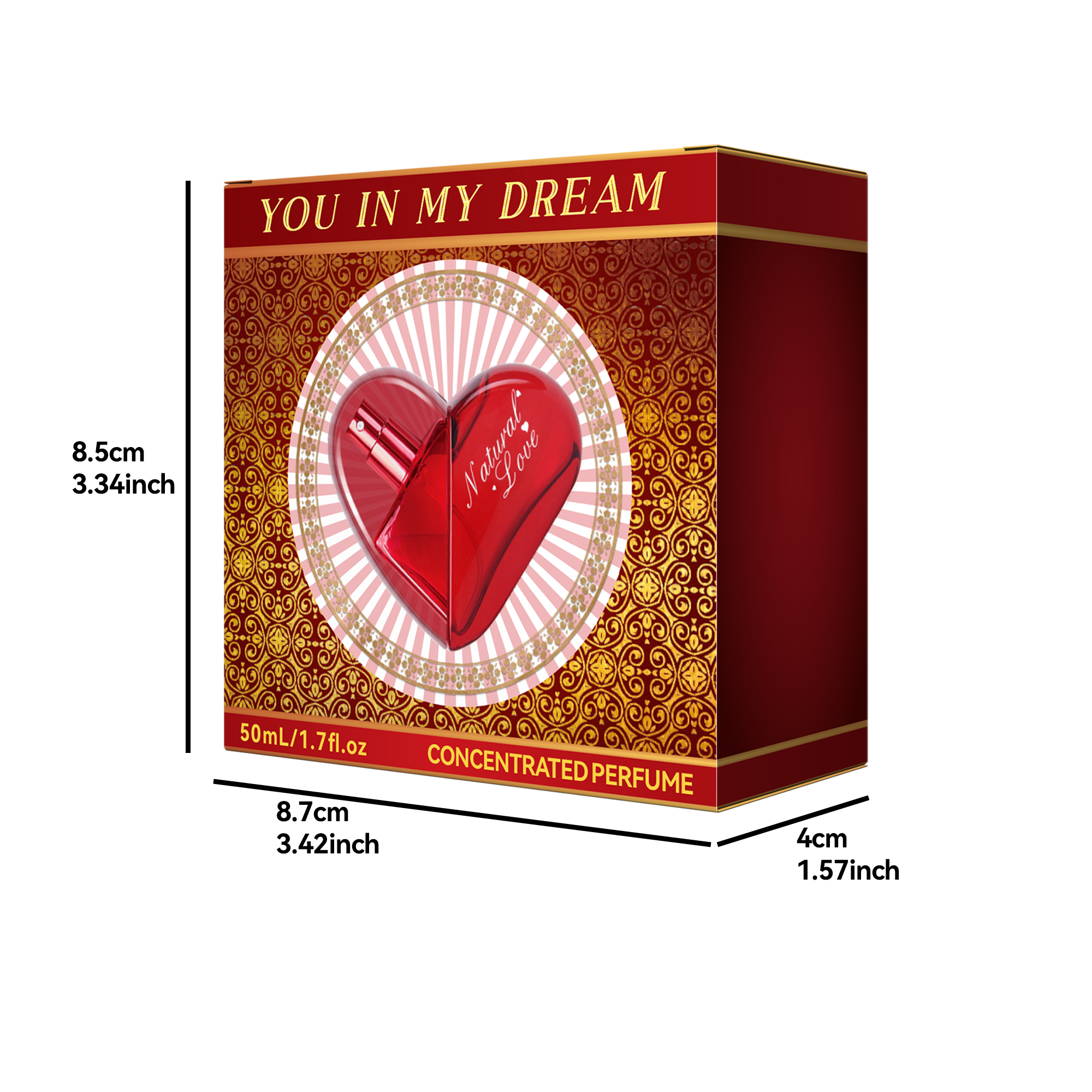 TONFLY Women's Perfume High Appearance Level Red Heart Eau De Toilette Spray 50ml Fragrance Perfume