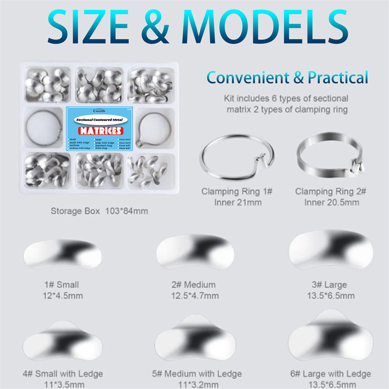 Crazylife Dental Tofflemire Matrix Band Kit | Anatomical Sectional Matrix System for Class II Restorations | Posterior Tooth Contouring, Composite Filling & Crown Buildup Clinical Supplies